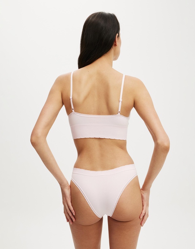 Cotton On Body - Seamless Longline Lace Trim Bralette