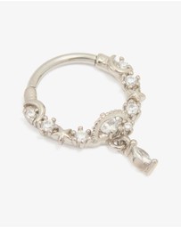 Lovisa - Titanium Cubic Zirconia Drop Clicker Ring