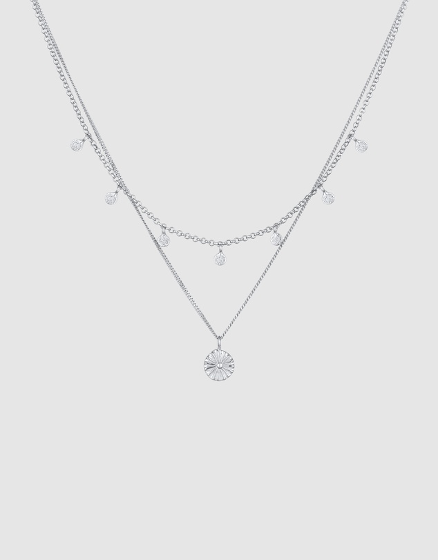 Elli Jewelry - Necklace Layer Disc 925 Sterling Silver