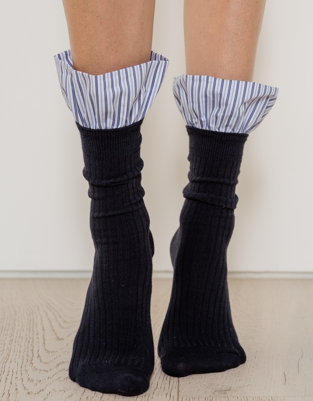 High Heel Jungle - Lauren Pinstripe Cuff Socks