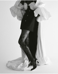 High Heel Jungle - Floral Jacquard Sheer Tights