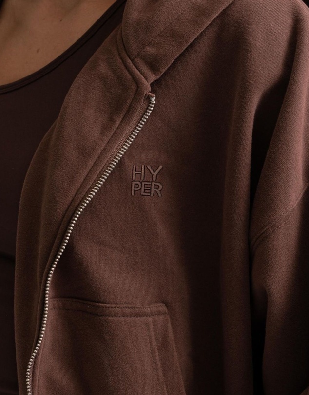 HyperLuxe The Label - Embroidered Zip Up Hoodie