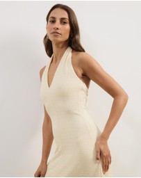 Atmos&Here - Gabi Halter Textured Midi Dress