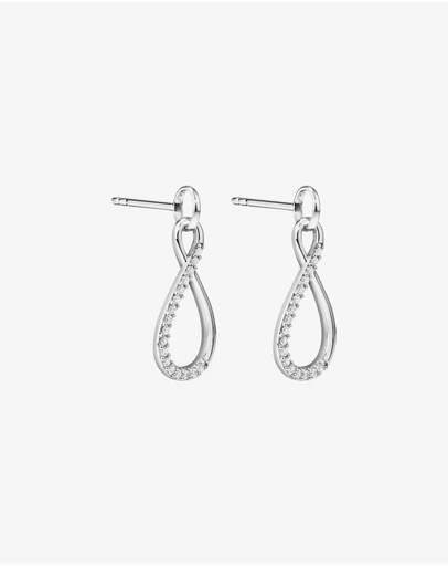 Michael Hill - Cubic Zirconia Infinity Drop Stud Earrings in Sterling Silver