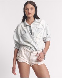 ONE TEASPOON - Milk Bandits Low Waist Denim Shorts