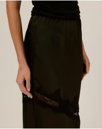 Tussah - Juliette Satin Lace Insert Maxi Skirt