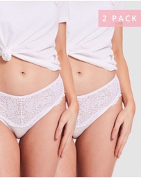 Kayser - 2 Pack Daily Essentials Stretch Lace & Cotton Hi Cut Brief (219)