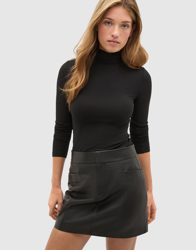 Seed Heritage - Leather Mini Seam Skirt