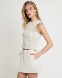 Subtitled - Delmore Shirred  Top