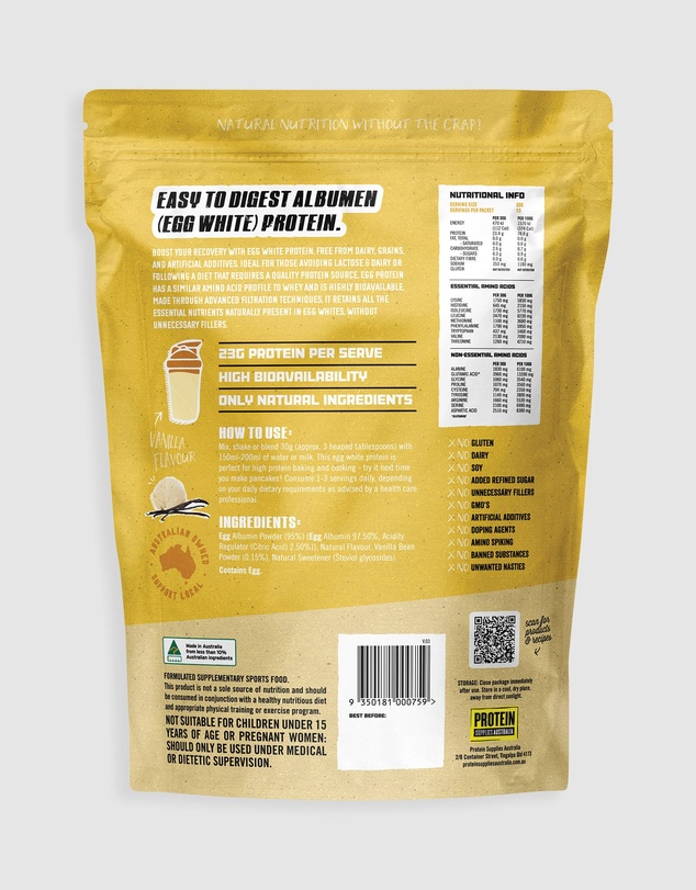 Protein Supplies Australia - Vanilla Bean PaleoPro (Egg White Protein) - 400g