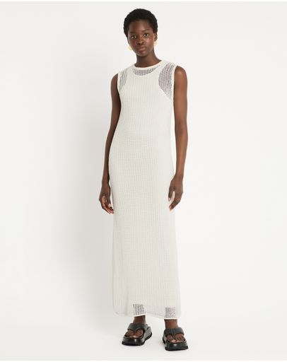 white christmas dresses Dalton Backless Crochet Maxi Dress