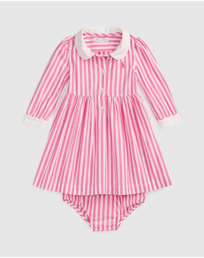 Polo Ralph Lauren - Striped Poplin Shirtdress & Bloomers - Babies