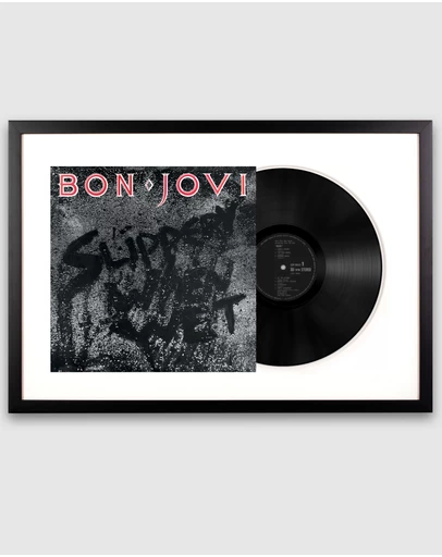 iWorld - Framed Bon Jovi Slippery When Wet Vinyl Album Art