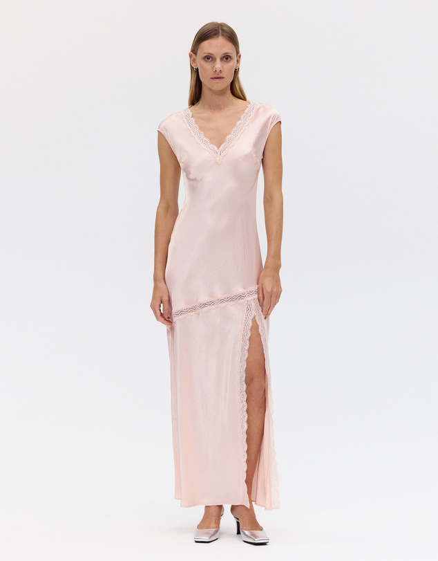 Third Form - Sevin Lace Trim V Neck Dress