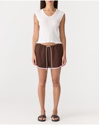 Bassike - Mini Piping Detail Pique Shorts