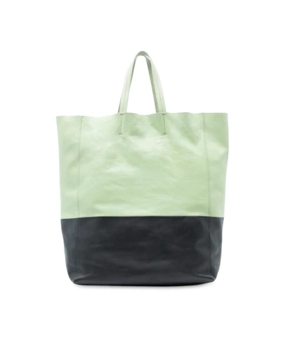 Pre-Loved by Azura Reborn - Pre-Loved Bicolor Leather Vertical Cabas Tote