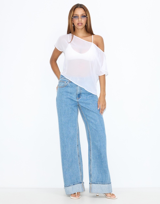 Dazie - Ava Chiffon Asymmetrical Top