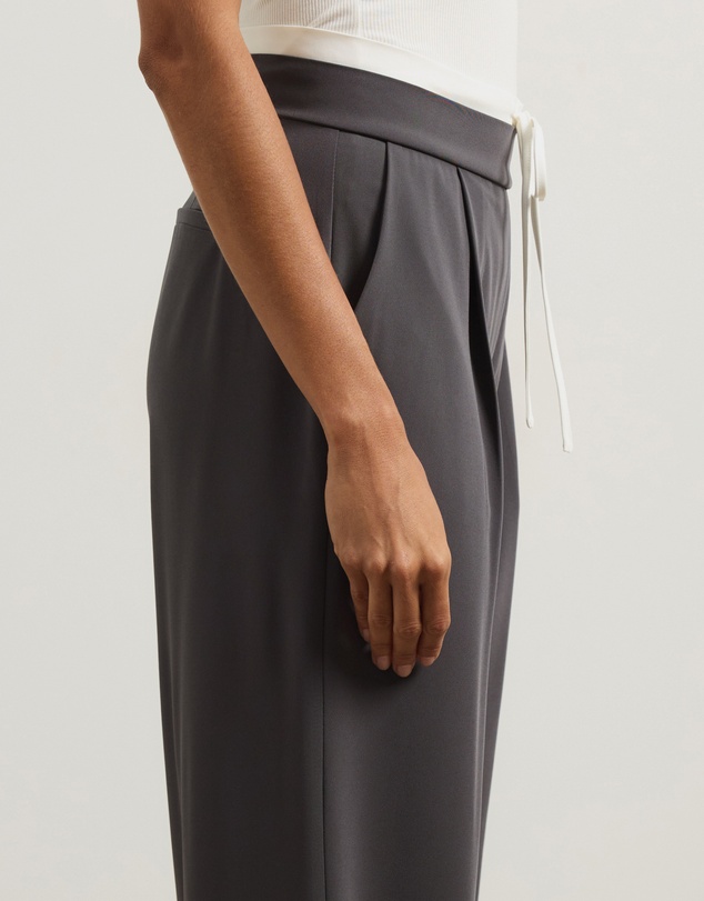 Atmos&Here - Cally Contrast Waist Wide Leg Pants
