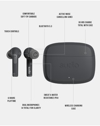 Sudio - N2 Pro - True Wireless Bluetooth In-Ear Headphones, Active Noise Cancelling Earbuds