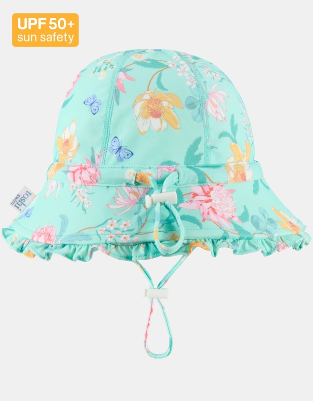 Toshi - Swim Bell Hat Ripple -  Waratah Mint S