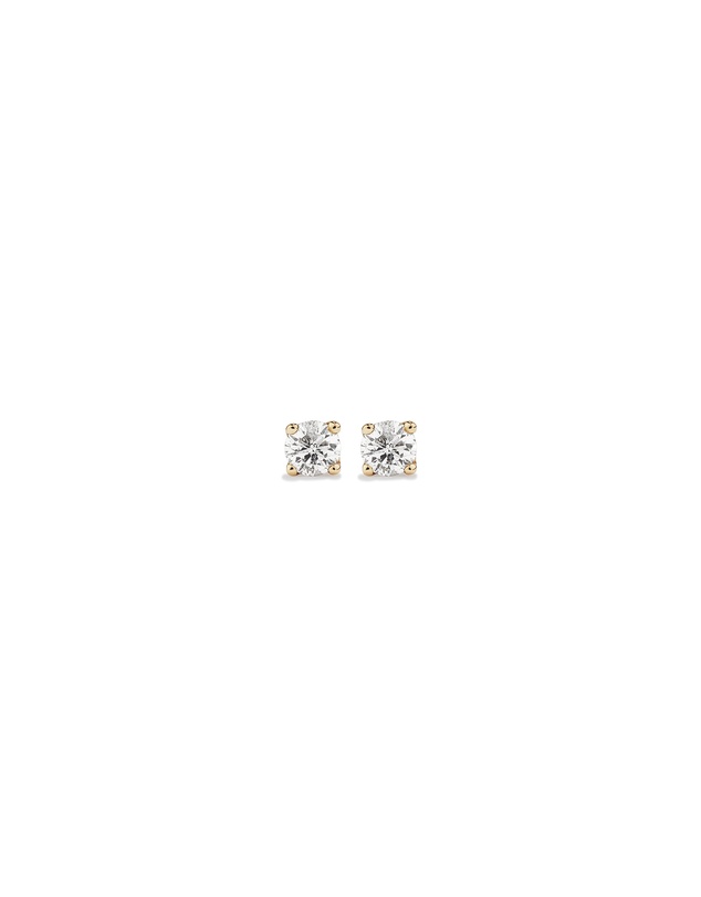 Michael Hill - 0.10 Carat TW Diamond Mini Solitaire Stud Earrings in 10kt Yellow Gold