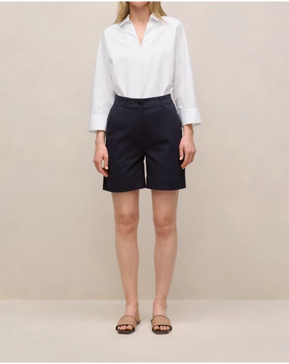 Trenery - Stretch Cotton Tailored Short in Night Sky