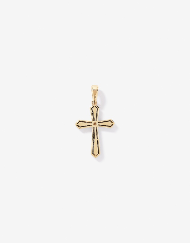 Michael Hill - 0.88 Carat TW Black Diamond Cross Pendant in 10kt Yellow Gold