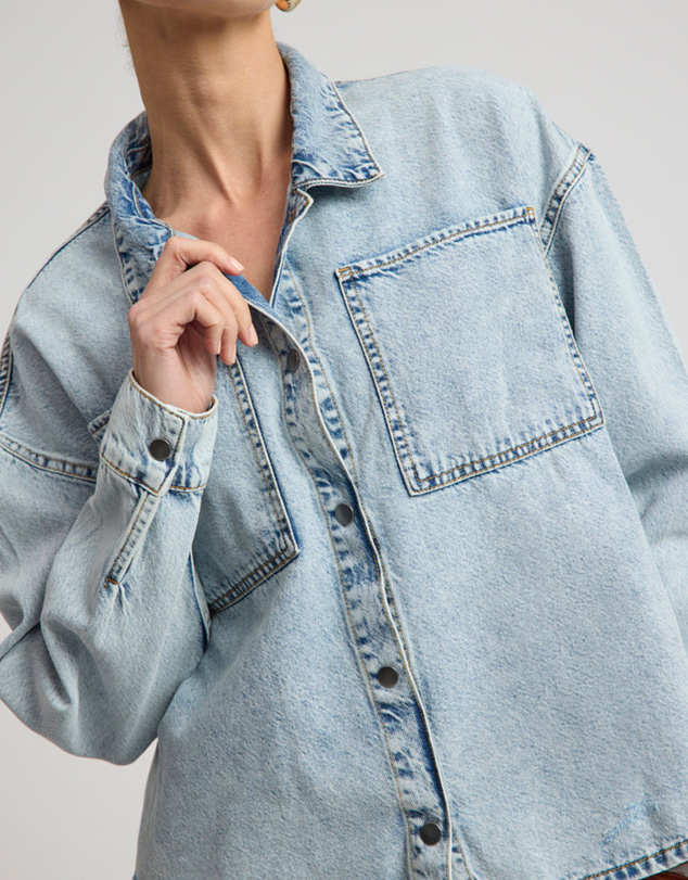 ONE TEASPOON - Je T'Aime Denim Shacket - Whisper Blue