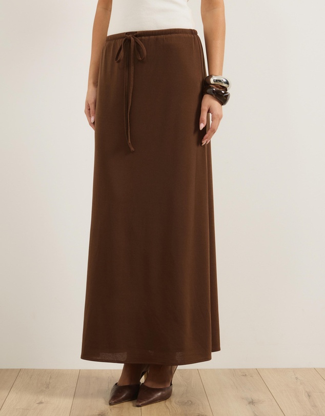 Atmos&Here - Luna Jersey Column Maxi Skirt With Tie