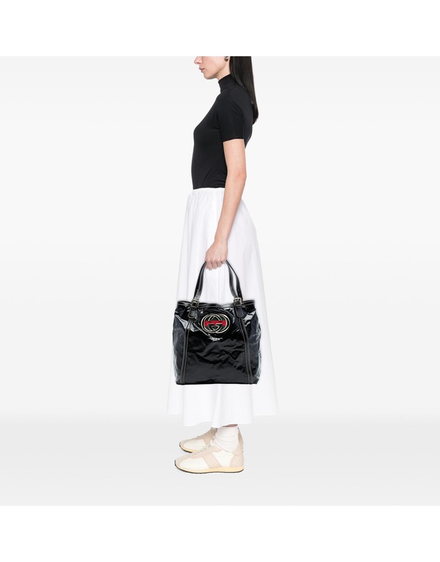 Pre-Loved by Azura Reborn - Pre-Loved Patent Dialux Britt Web Tote