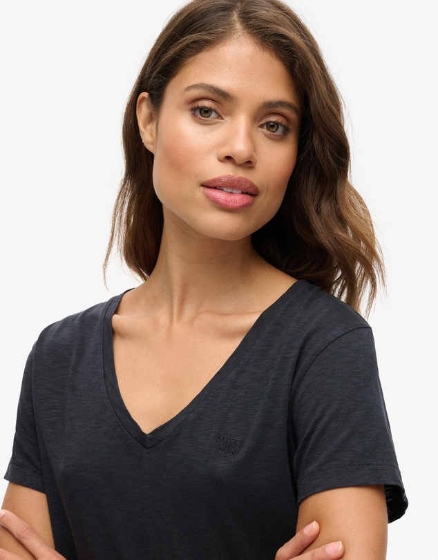 Superdry - Studios Slub Embroidered Vee Tee