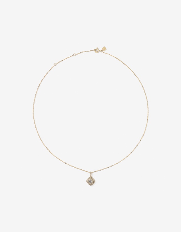 Michael Hill - 0.30 Carat TW Cushion Shaped Diamond Cluster Pendant Necklace in 10kt Yellow Gold