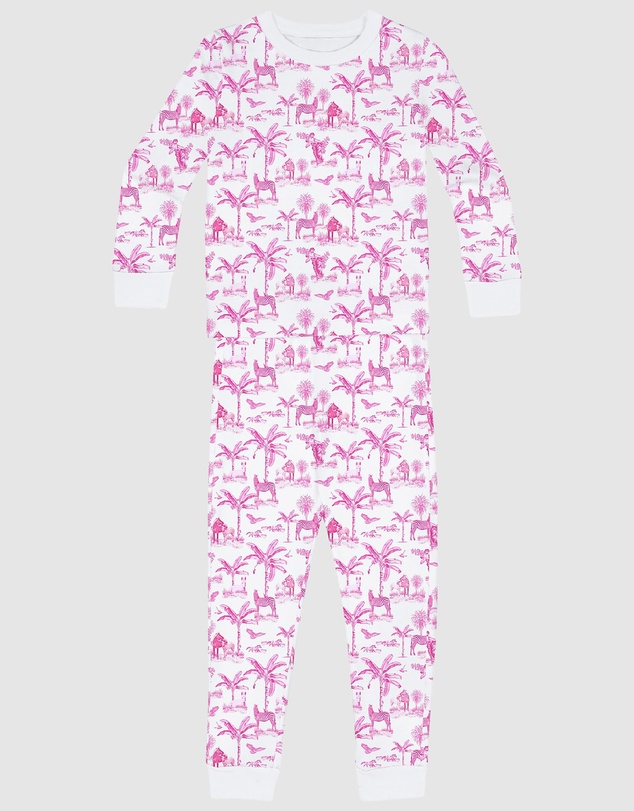 Sant And Abel - Kids Skydog Pink Toile Long PJ Set