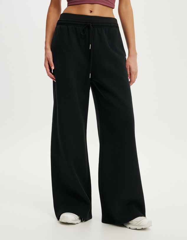 Cotton On Body Active - Plush Tie Waist Wide Leg Sweatpants