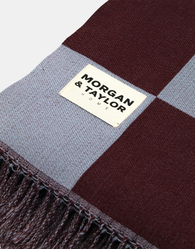 Morgan & Taylor - Checkmate Soft Touch Throw Blanket in Blue & Chocolate Brown Check