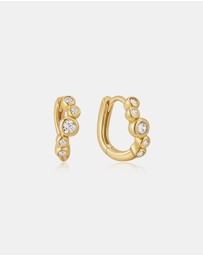 Ania Haie - Gold Small Sparkling Tide Huggie Hoop Earrings