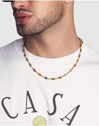 Nialaya Jewellery - Men's Rectangle Tennis Necklace