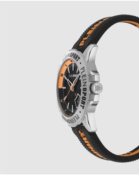 Plein Sport - Plein Rampage 44mm Black dial and Black Orange Silicone strap