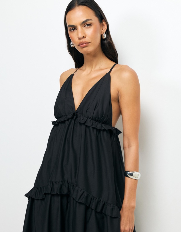 AERE - Ivara V-Neck Tiered Maxi Dress