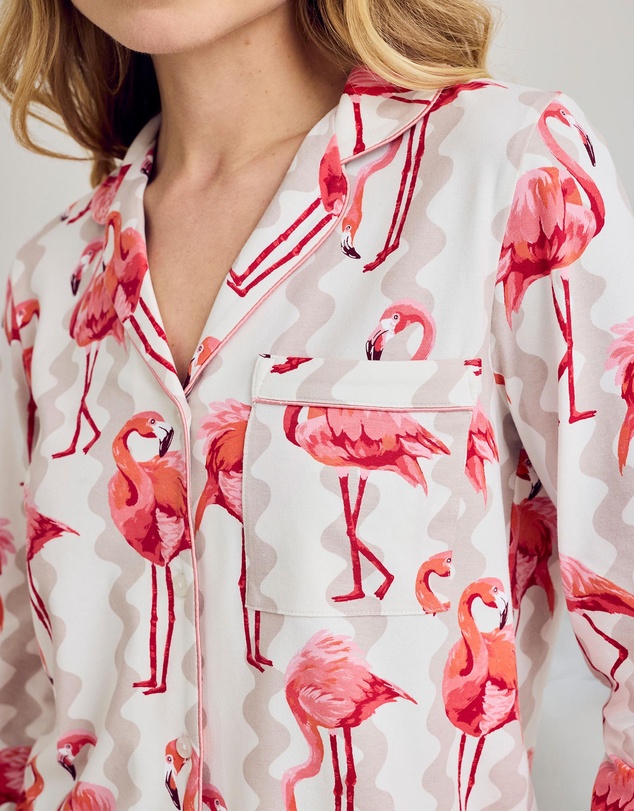 Chelsea Peers - Organic Cotton Flamingo Long Pyjama Set