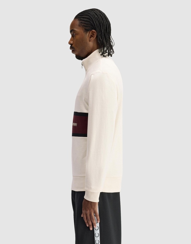 Fred Perry - Embroidered Panel Half Zip Sweatshirt