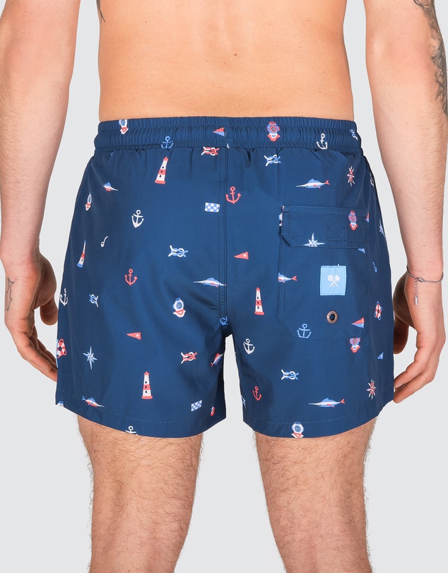 Skwosh - Moby Sick Men's Eco Swim Shorts in Navy