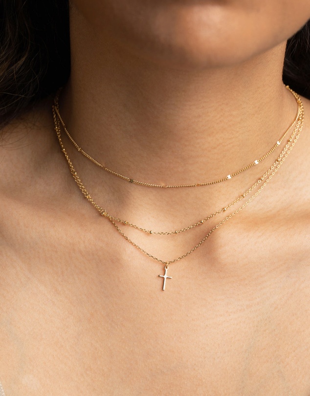 Lovisa - Gold Plated Brass Layered Cross Necklace