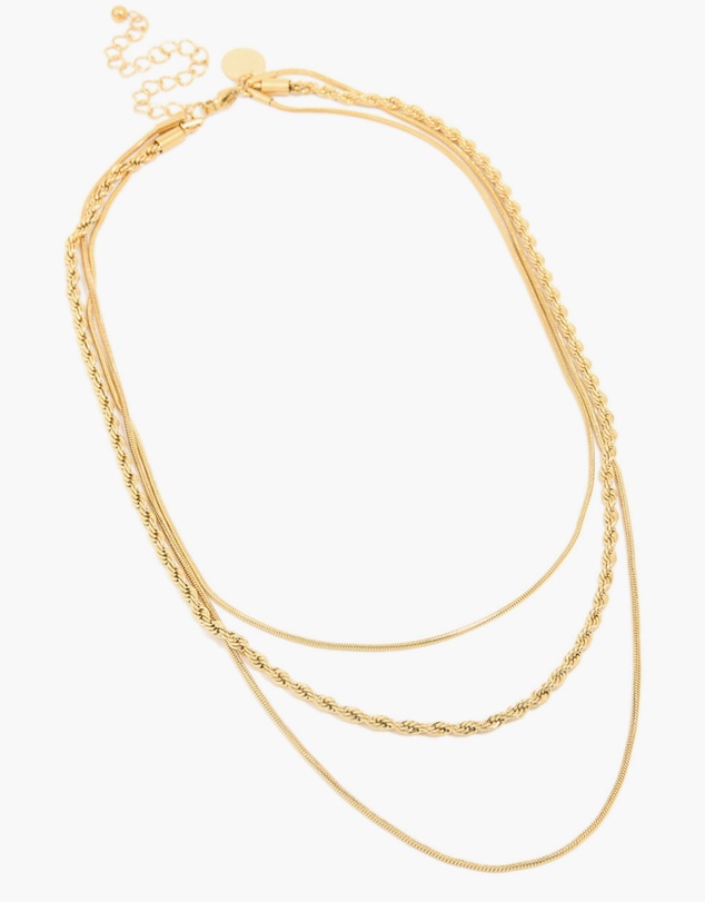 Lovisa - Waterproof Gold Plated Stainless Steel Mixed Chain Layered Necklace
