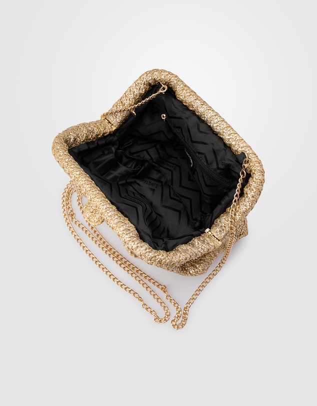 Olga Berg - Stevie Pleated Woven Clutch