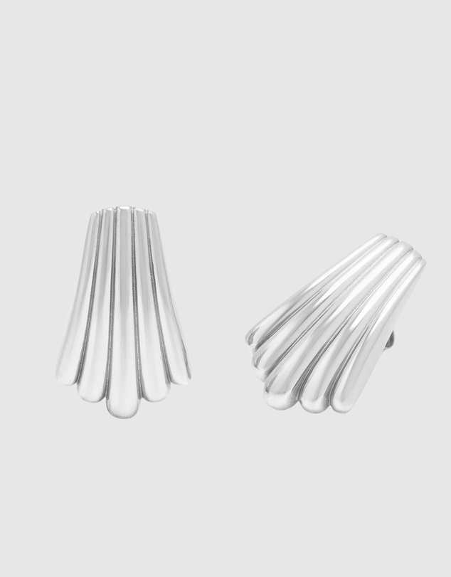 Nialaya Jewellery - Women's Silver Calico Shell Earrings