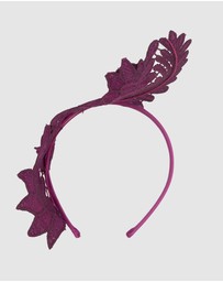Max Alexander - Wine Lace Crown Headband Fascinator