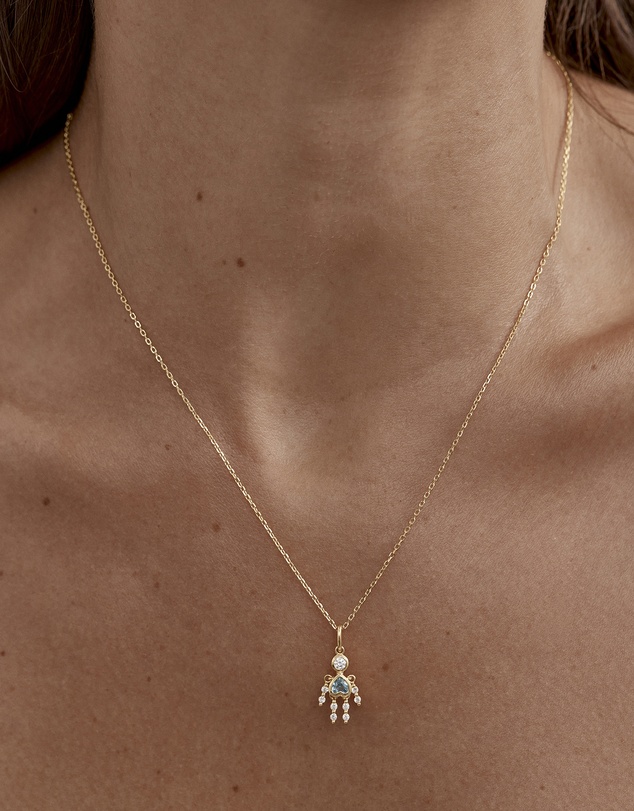 By Charlotte - Tiny Dancer Pendant - Aquamarine