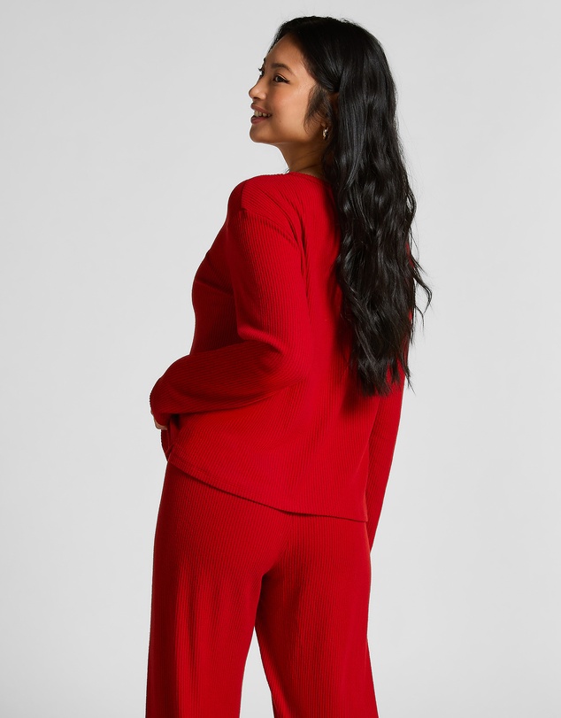 Hunkemoller - Long Sleeve Brushed Rib Jersey Top