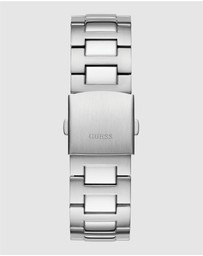 GUESS - Silver-Tone Multi-function 46mm Black Dial Men's Watch